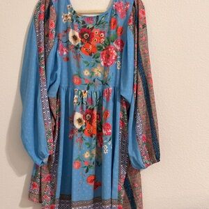 Umgee Multicolor Floral Long Sleeve Dress